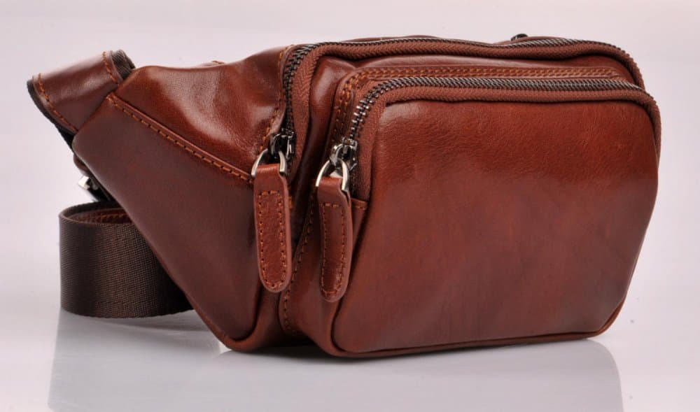 Giglio leather Kožená ledvinka VP1202 světle hnědá - poslední kus - náhled 2