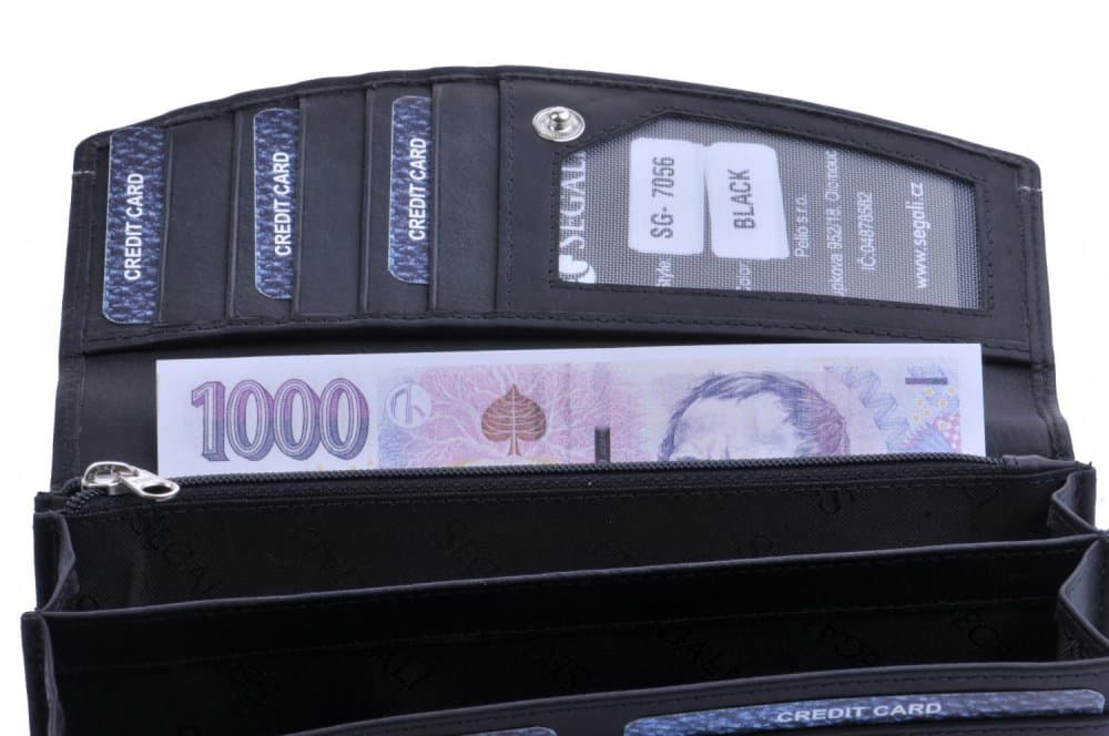 Dámská kožená peněženka SG-7056 černá - náhled 5
