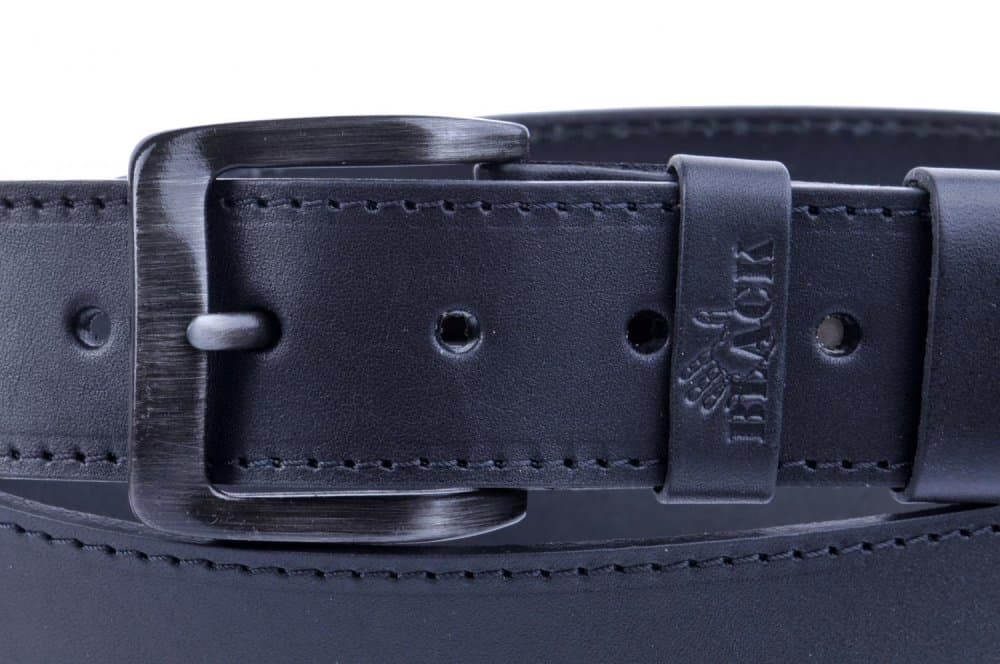 Pánský kožený černý pásek 006-98 95 cm - náhled 2