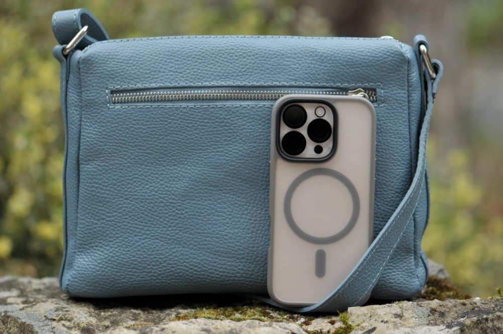 Kožená crossbody kabelka MaxFly 5542 ocean - světle modrá - náhled 3