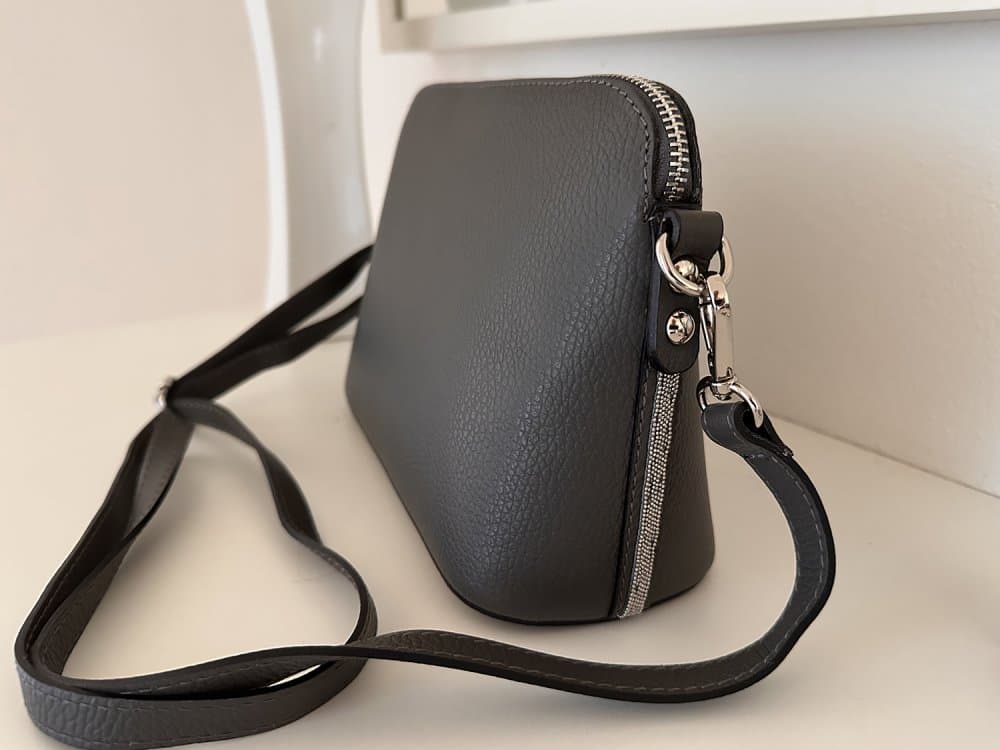 MaxFly dámská kožená kabelka crossbody 5232 šedá - náhled 5