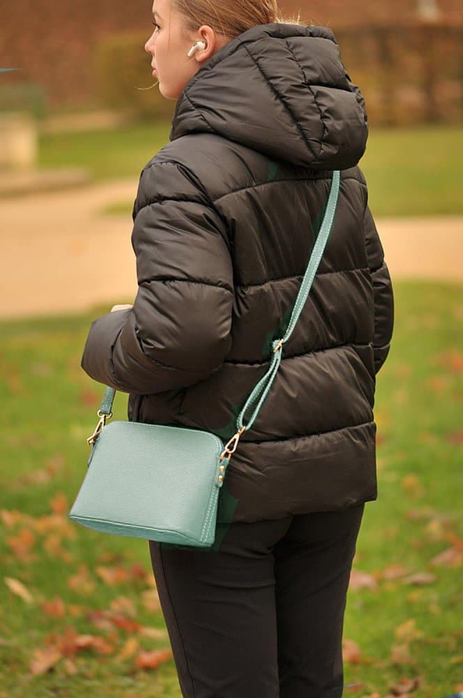 Maxfly, dámská kožená kabelka crossbody 5232 zelená - mátová - náhled 5