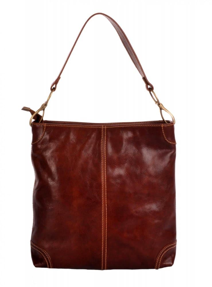Giglio leather velká kožená kabelka 307 hnědá