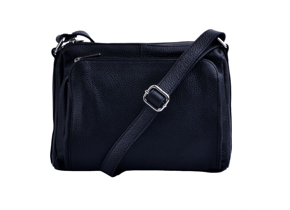 Kožená crossbody kabelka MaxFly 5542 černá