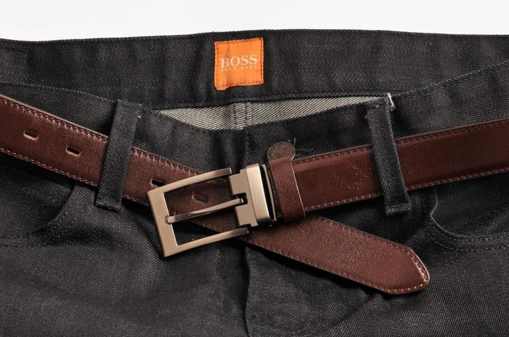 Kožený pánský společenský hnědý pásek 30-020-3-40 95 cm - náhled 4