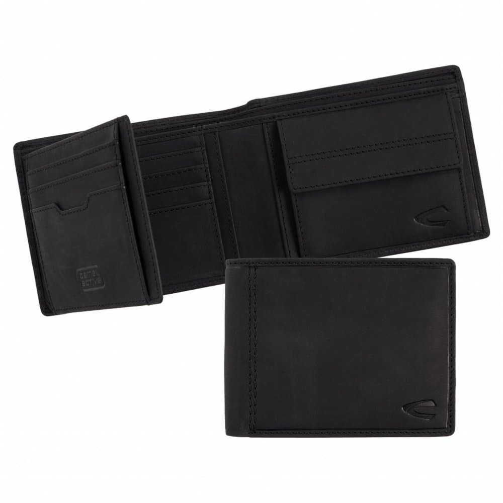 Pánská kožená peněženka Camel Active RFID safe 277-703-60 černo/šedá