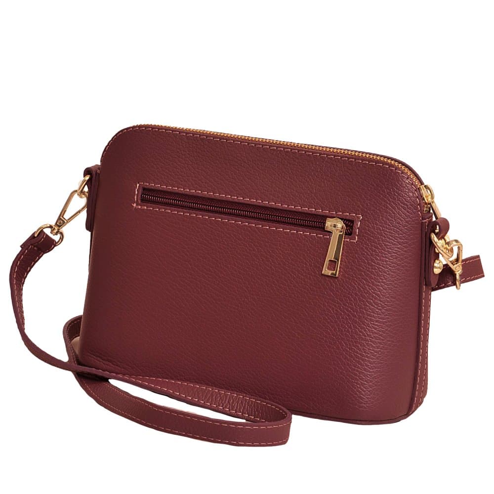MaxFly dámská kožená kabelka crossbody 5232 bordo - náhled 4