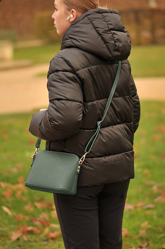 MaxFly dámská kožená kabelka crossbody 5232 zelená - oliva - náhled 5