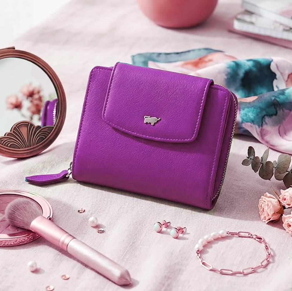 Braun Büffel Dámská peněženka z hladké kůže s RFID ochranou – střední velikost 41353-294-084 Purple Plum - náhled 4