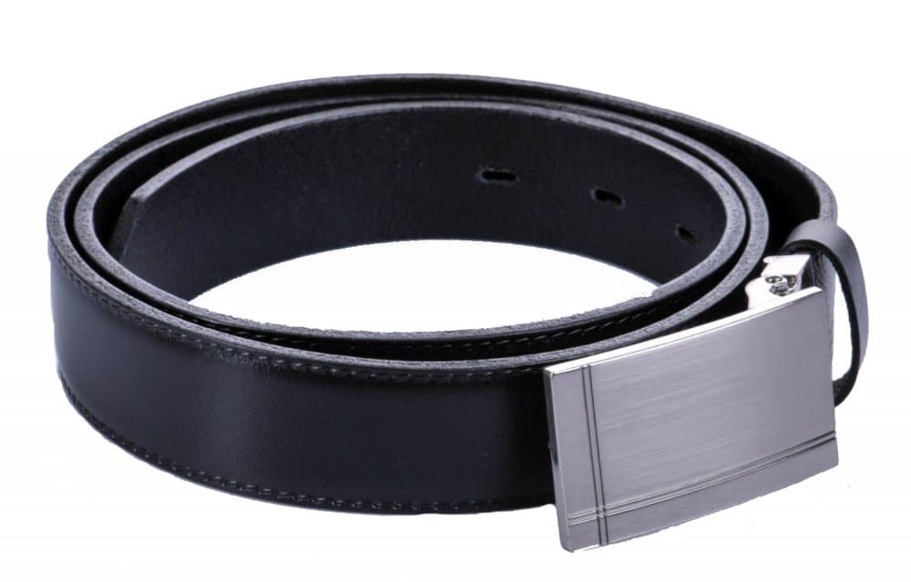 Úzký černý kožený pánský pásek 30-020-5PS-60 100 cm - náhled 1