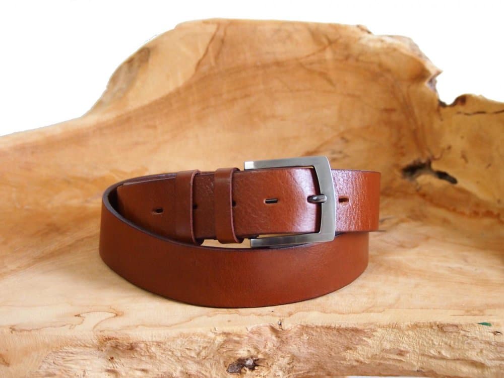 Penny Belts Pánský kožený opasek 25-48 světle hnědý 105 cm 105 cm - náhled 1