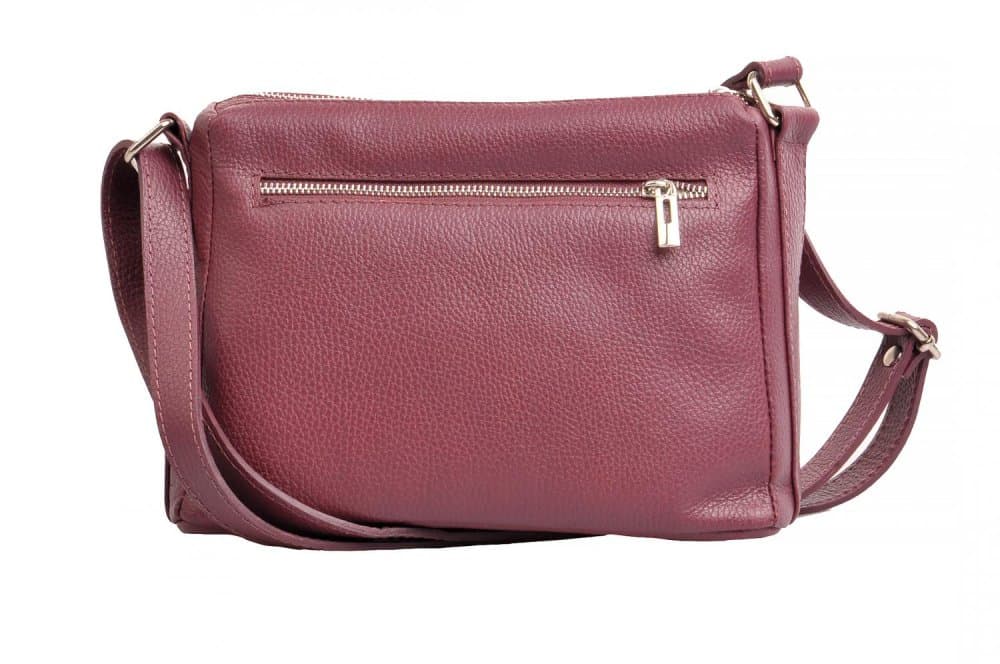 Kožená crossbody kabelka 5542 bordová - náhled 3
