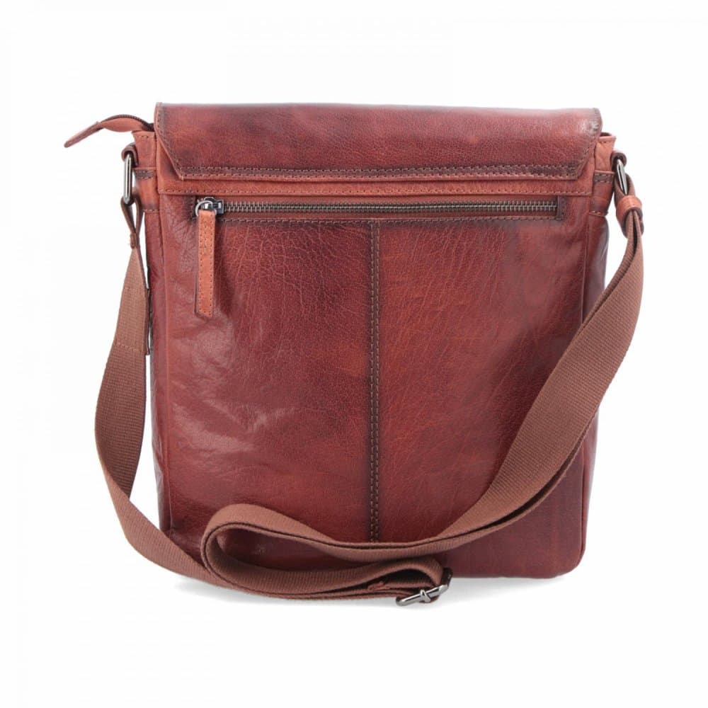 Poyem Kožená crossbody taška 2207 hnědá cognac - náhled 3