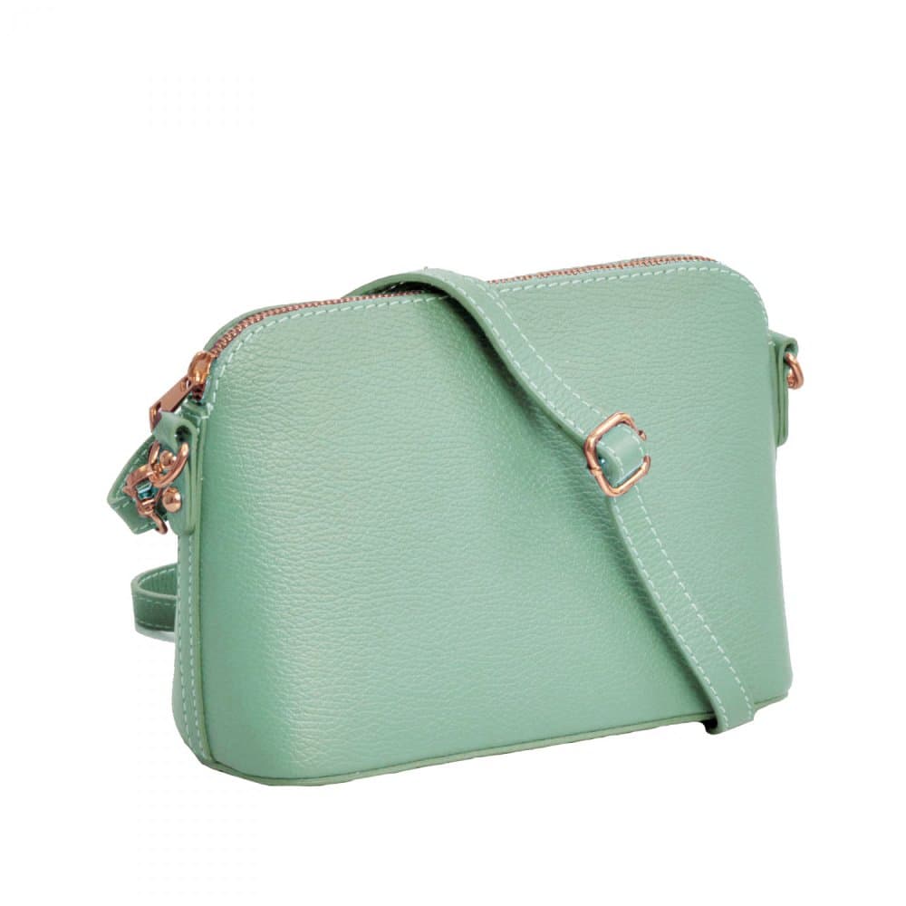 Maxfly, dámská kožená kabelka crossbody 5232 zelená - mátová - náhled 1