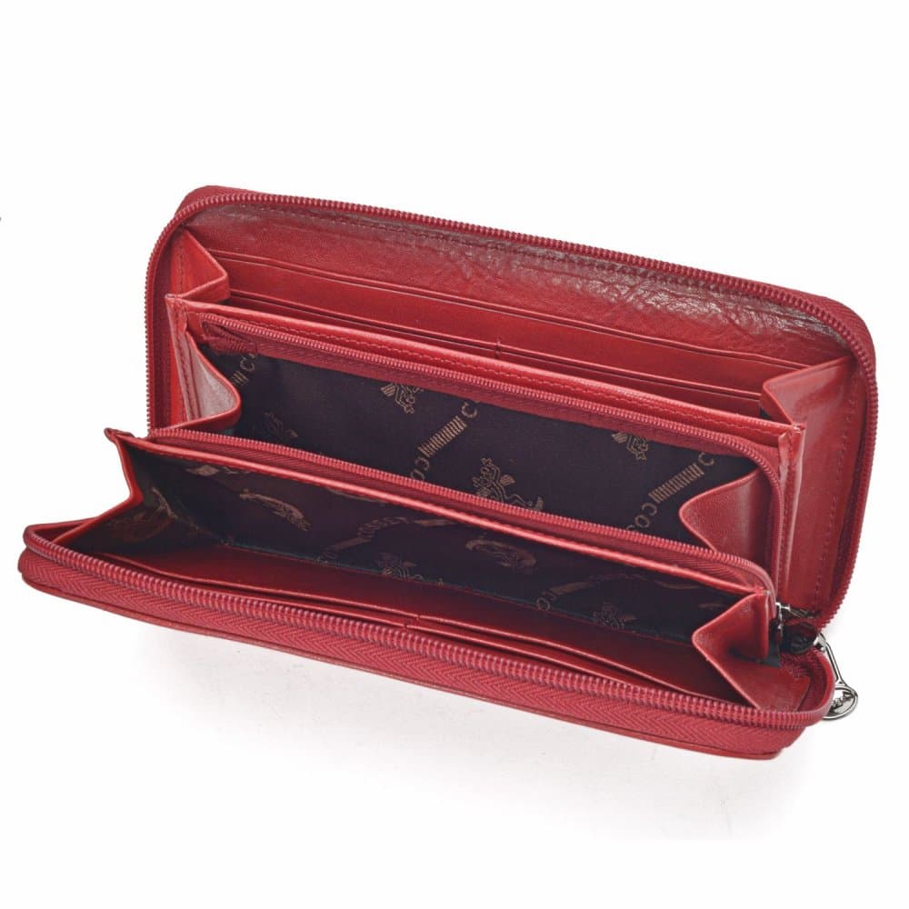 Kožená dámská peněženka na zip Cosset 4492 KOMODO RED - náhled 5