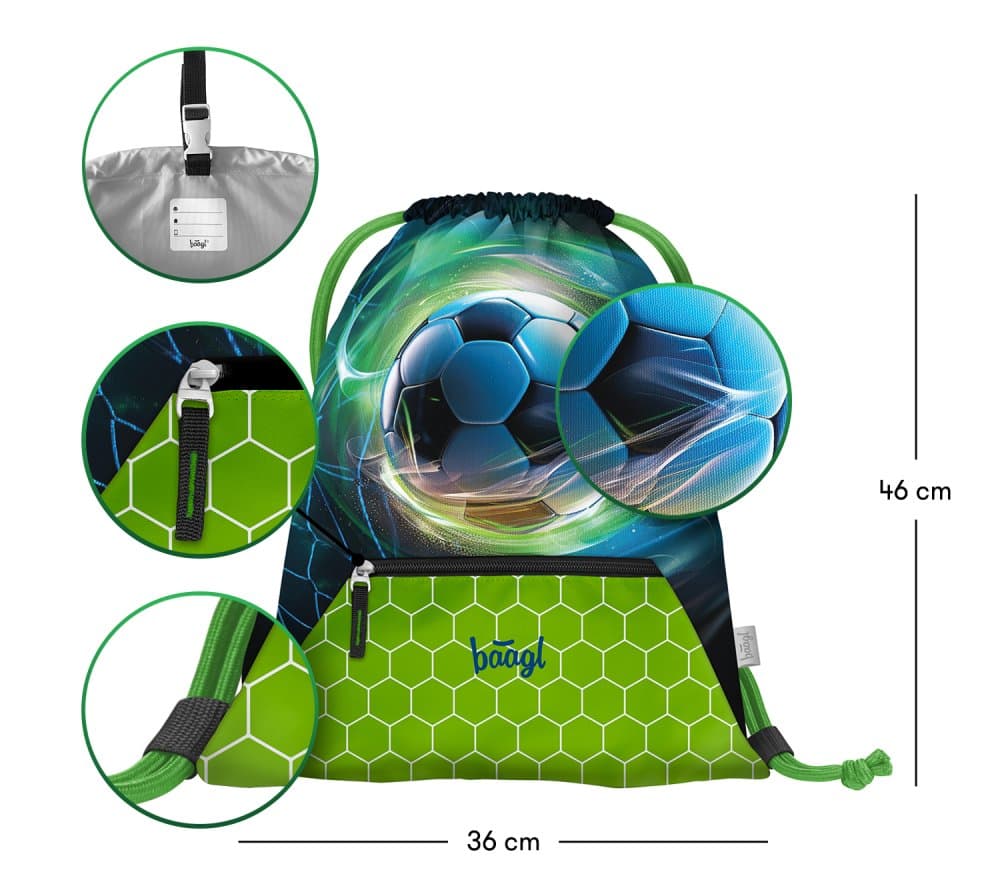 Sáček na tělocvik Baagl Fotbal Míč A-34230 - náhled 3