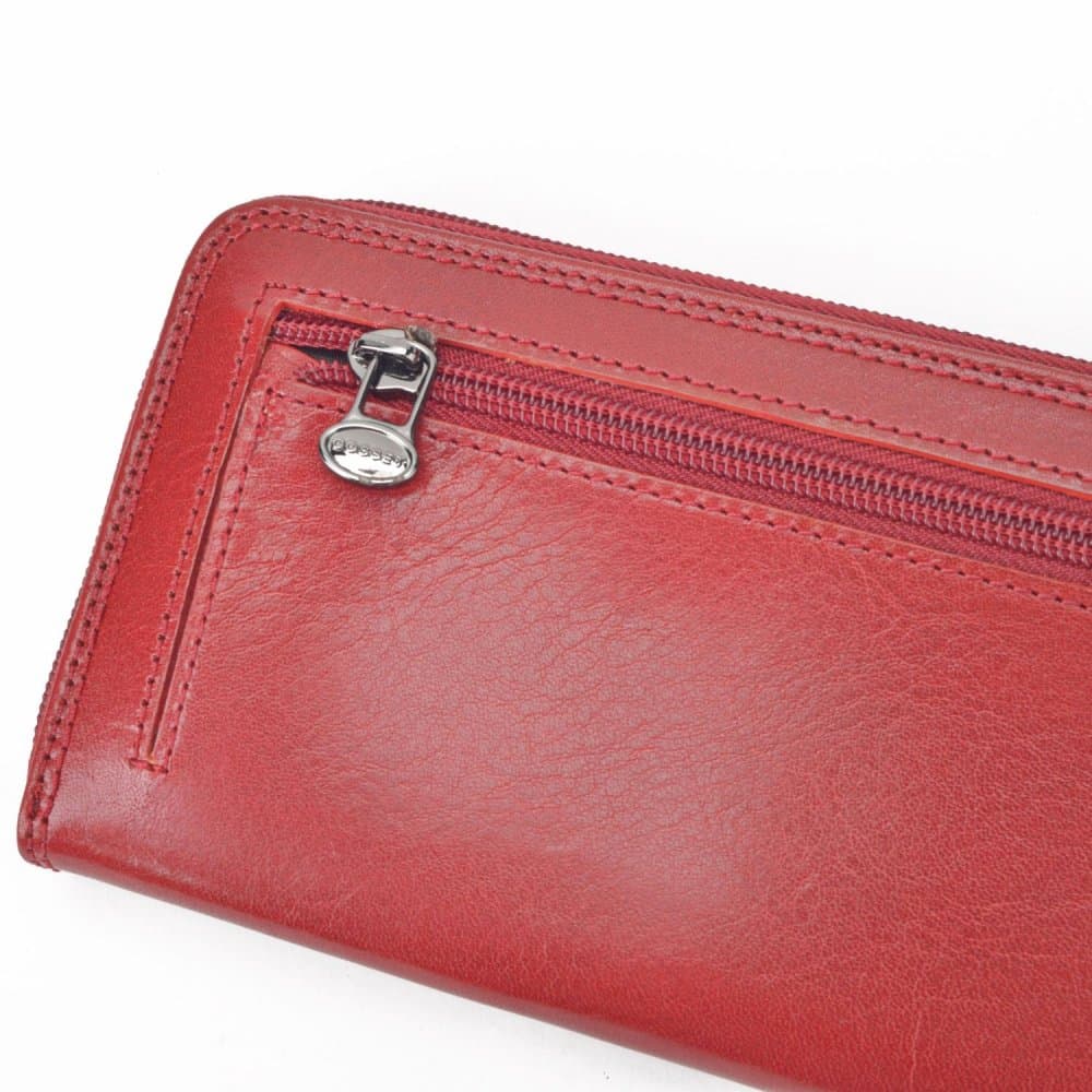 Kožená dámská peněženka na zip Cosset 4492 KOMODO RED - náhled 3