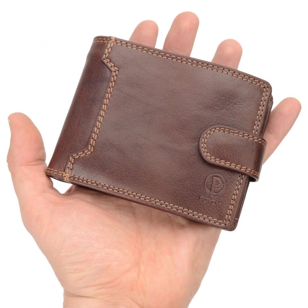 Pánská kožená peněženka Poyem 5209 hnědá - zip na bankovky - náhled 3