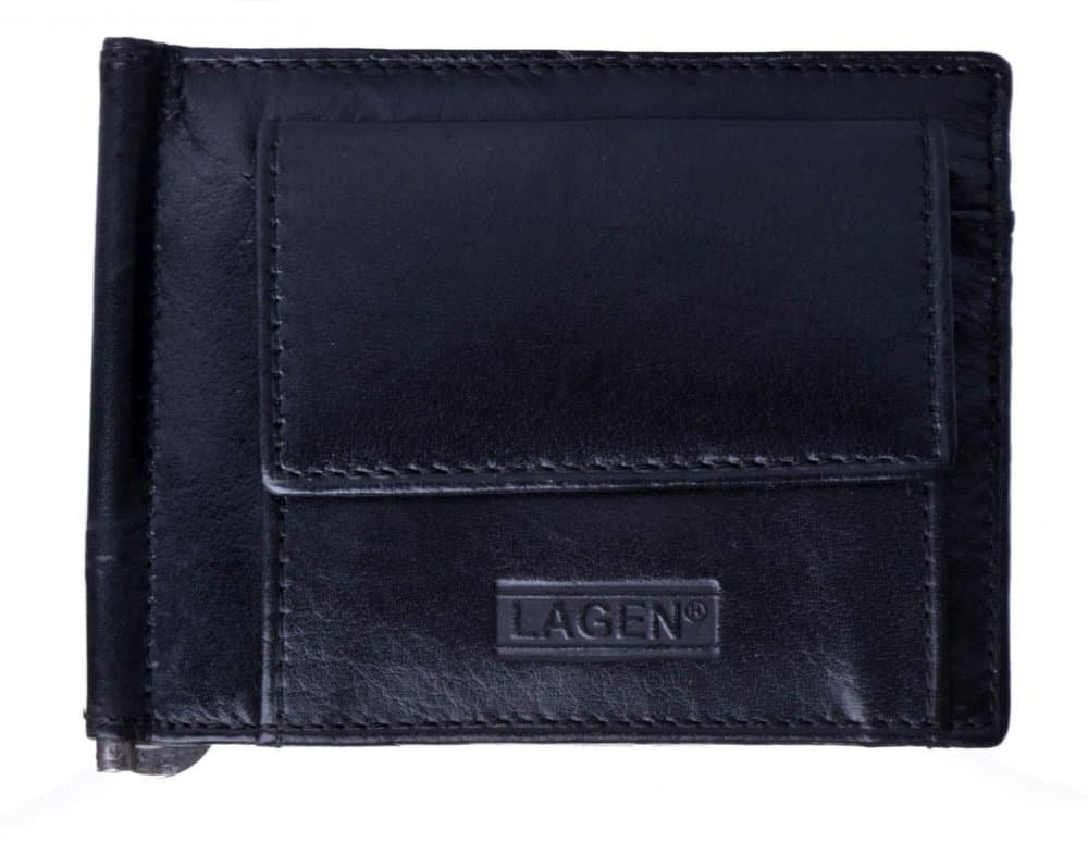 Pánská kožená dolarka Lagen W-2010 – černá