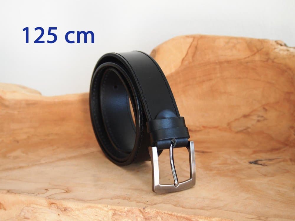 Pánský kožený pásek černý 25-1-60 obvod pasu 125 cm - dlouhý 125 cm