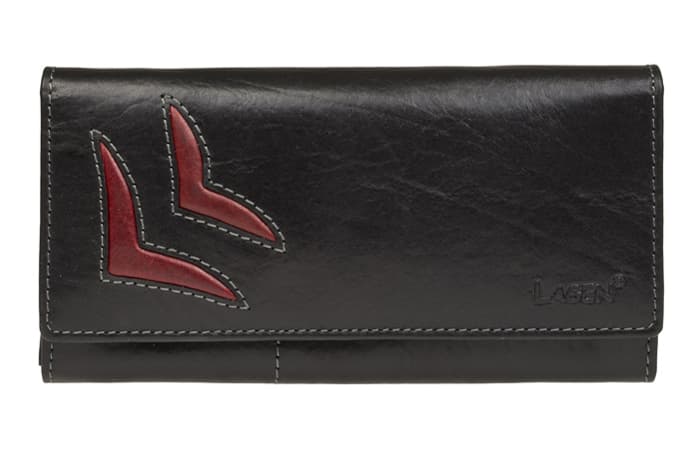 Dámská kožená peněženka Lagen 6011/T Black/Red