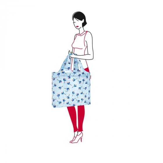 Velká cestovní a plážová taška Mini maxi beachbag Leaves Blue AA0056 - náhled 4