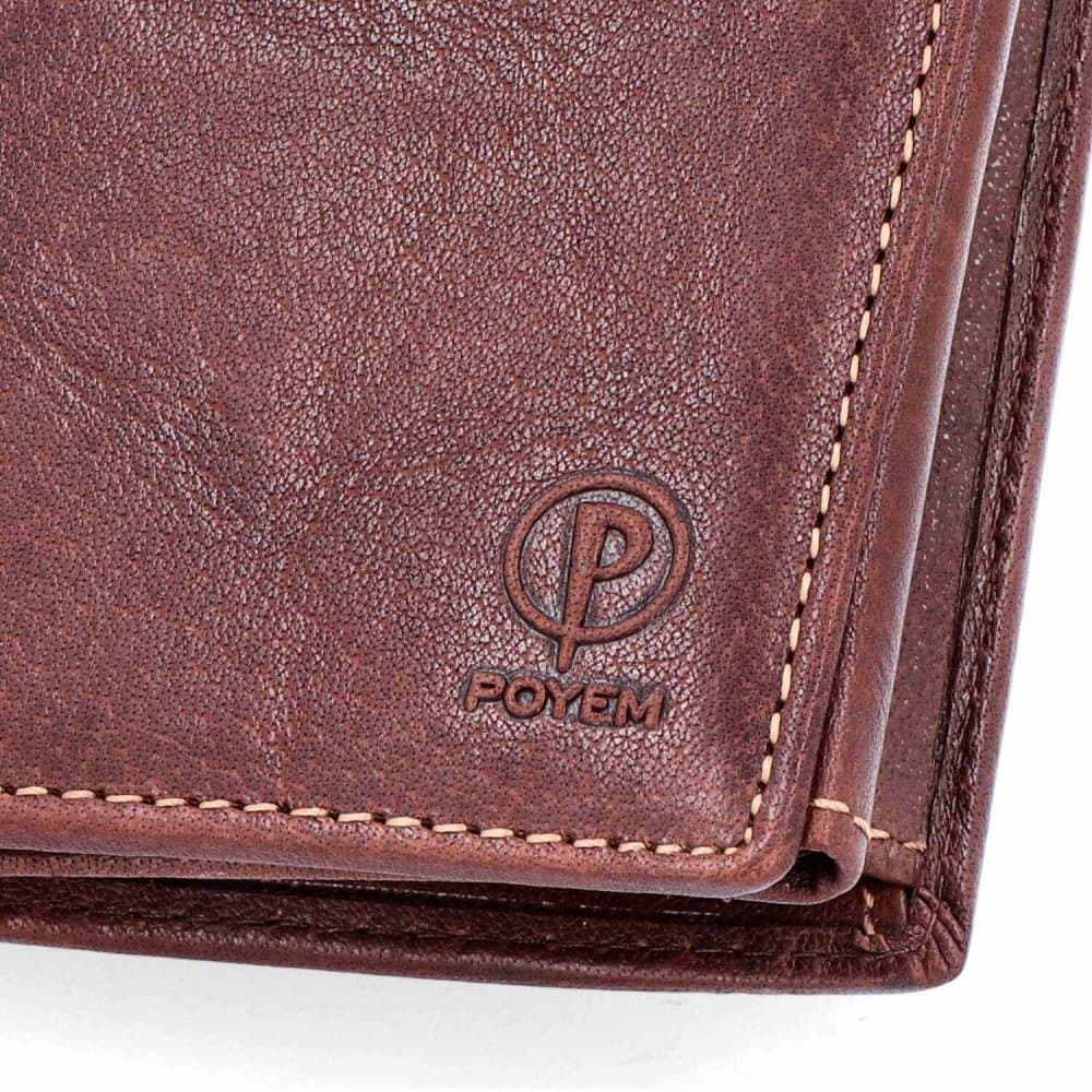 Kožené pouzdro na doklady Poyem 5229 hnědé - náhled 5