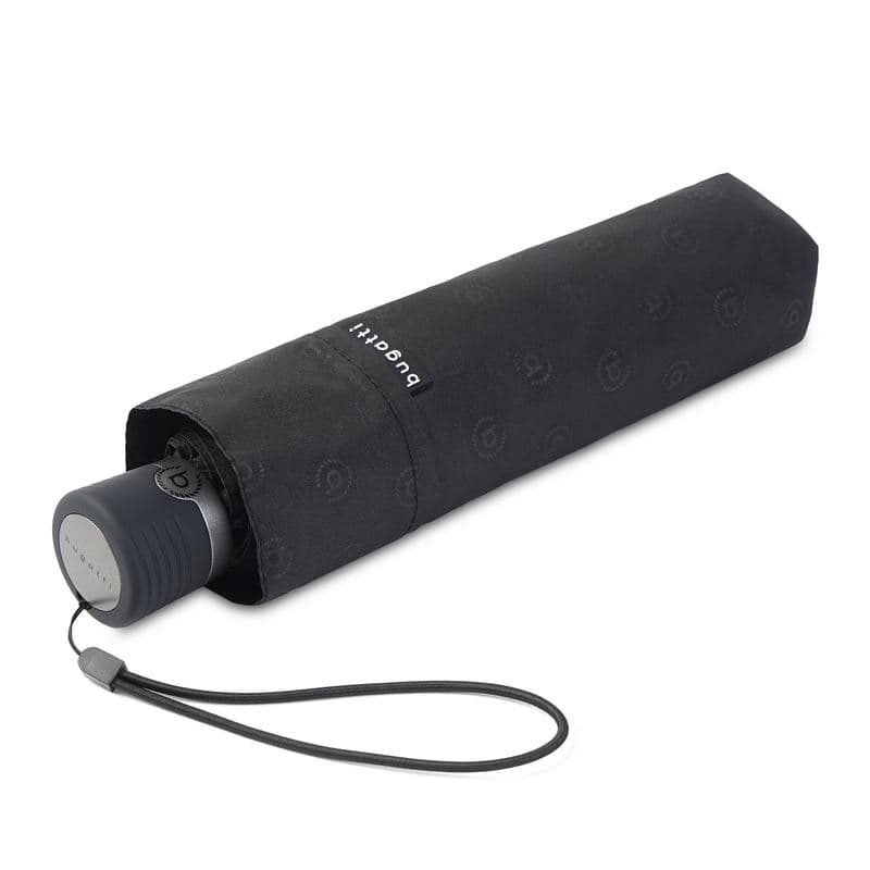 Skládací ultra lehký deštník Take it HEAT STAMP 726169BU černý s logem - náhled 2