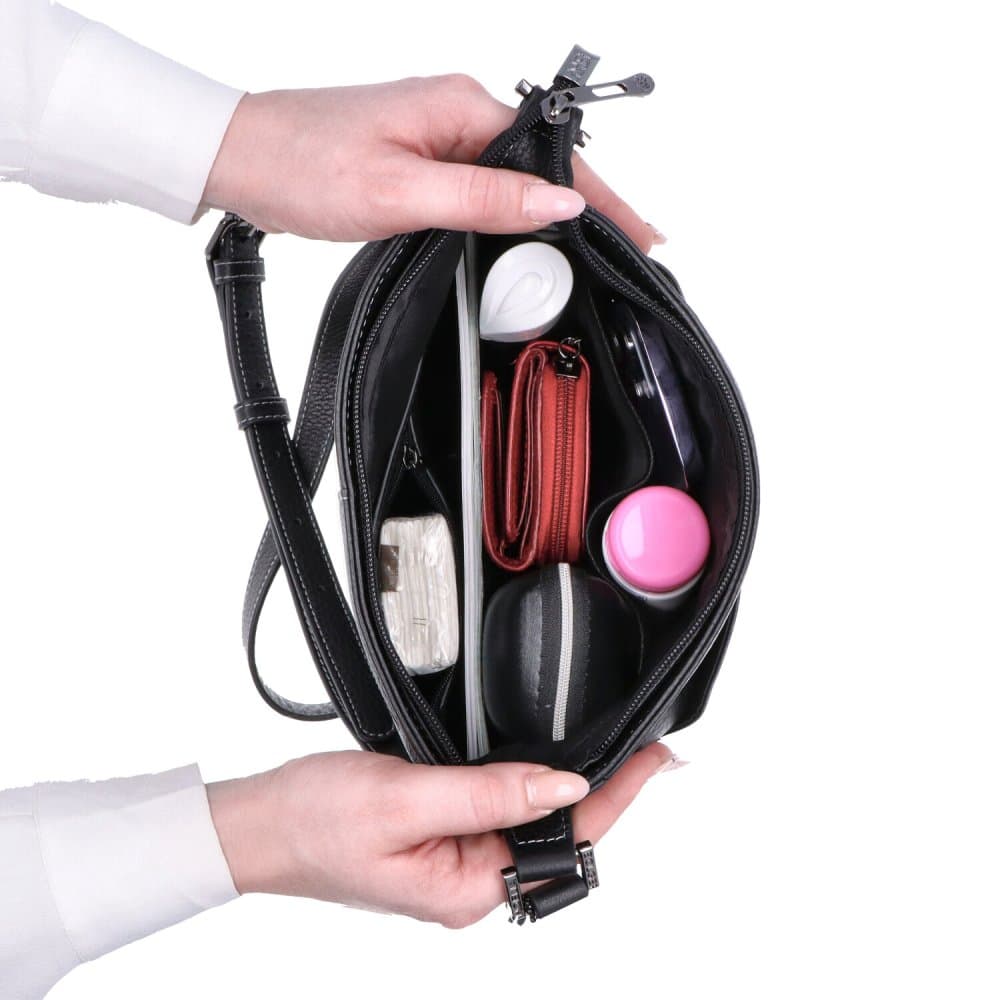 Kožená crossbody kabelka Noelia Bolger NB3004 černá - náhled 5